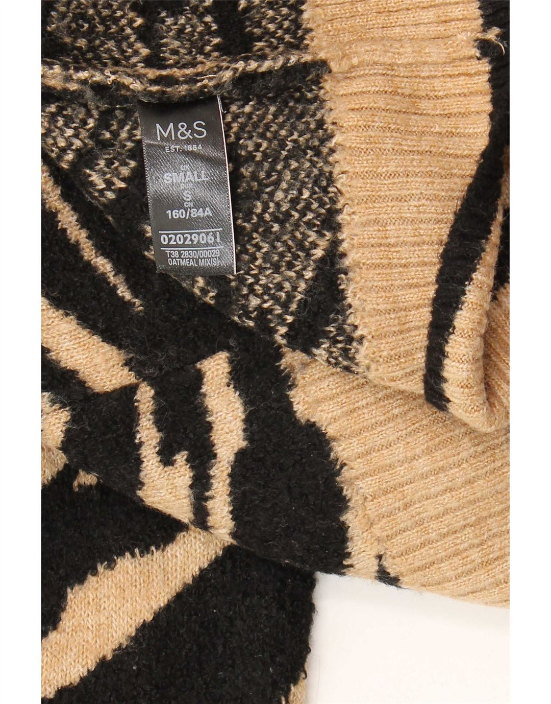 Suéter feminino Marks & Spencer com gola canoa Reino Unido 10 pequeno preto