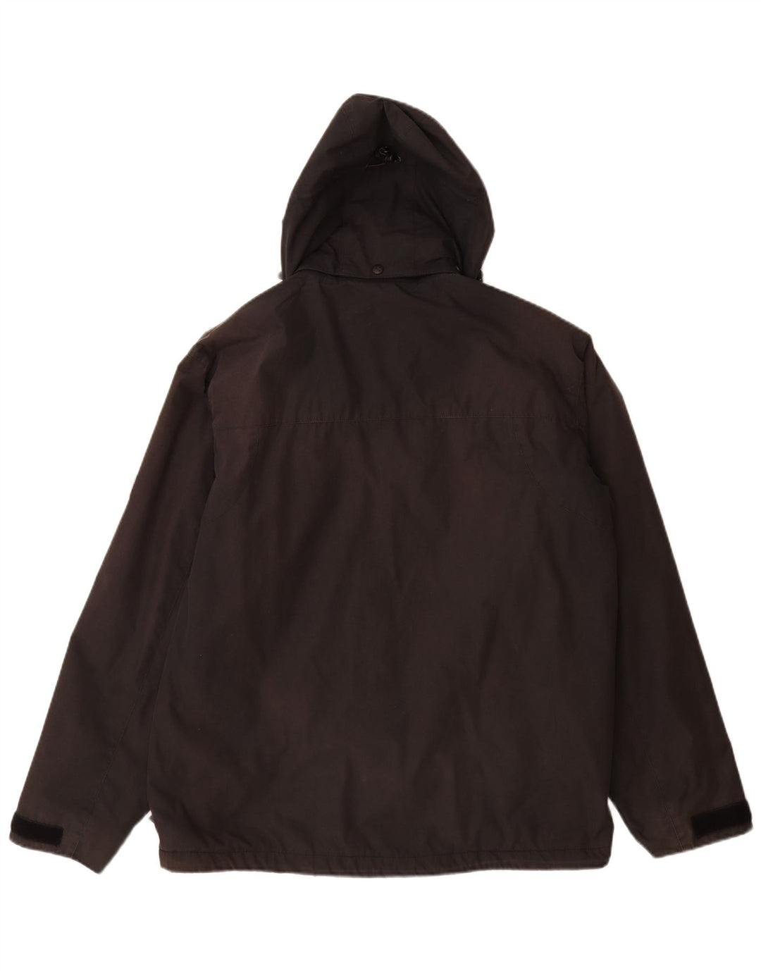 Jaqueta corta-vento masculina Jack Wolfskin com capuz Reino Unido 40/42 grande poliéster preto