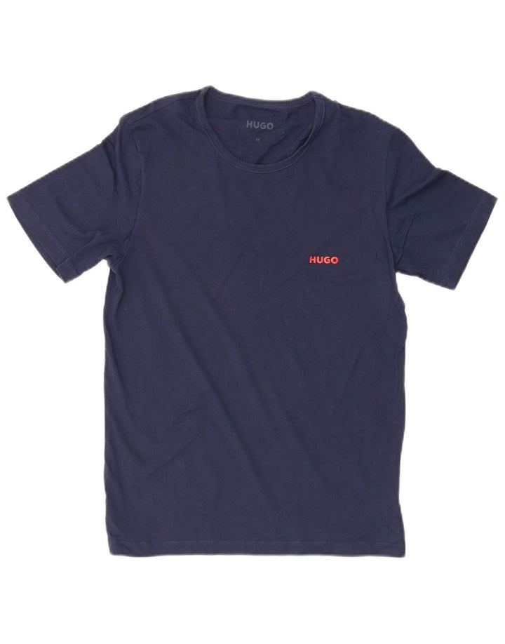 Camiseta masculina Hugo Boss Top médio algodão azul marinho