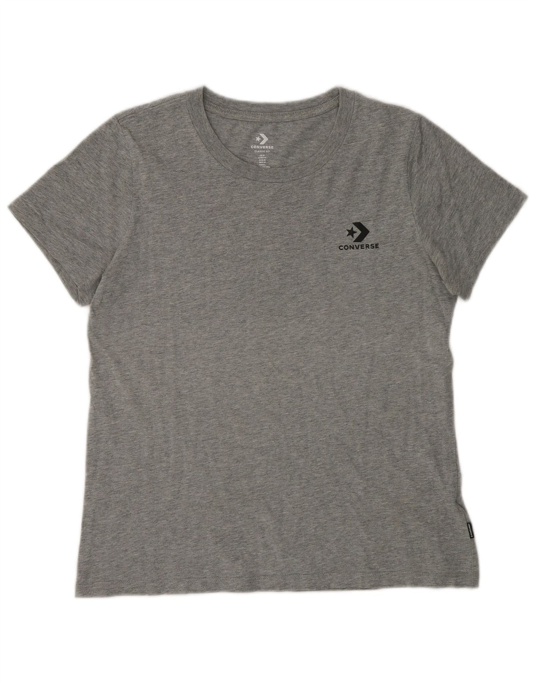 Camiseta feminina Converse Top UK 12 algodão cinza médio