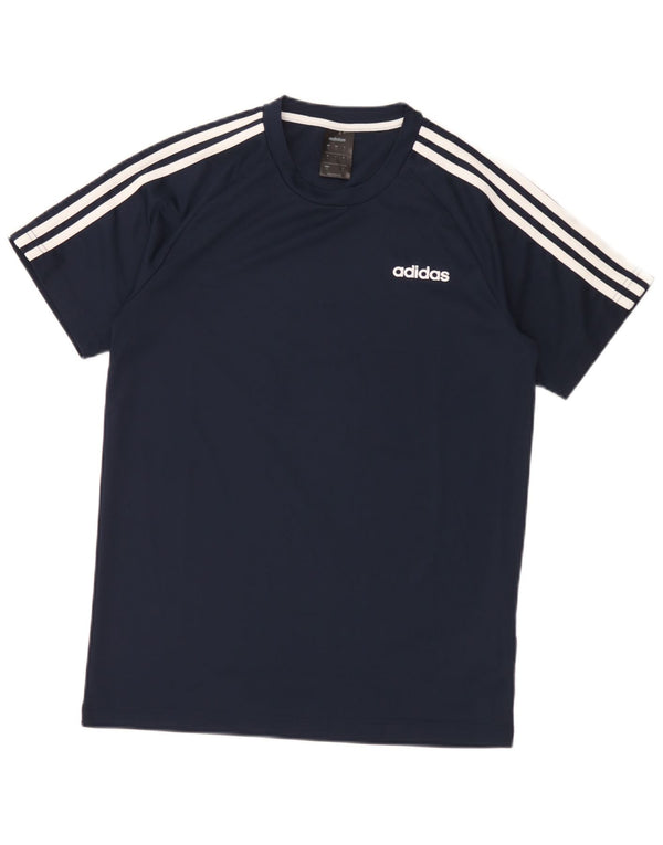Camiseta masculina Adidas Climalite Top pequeno azul marinho poliéster