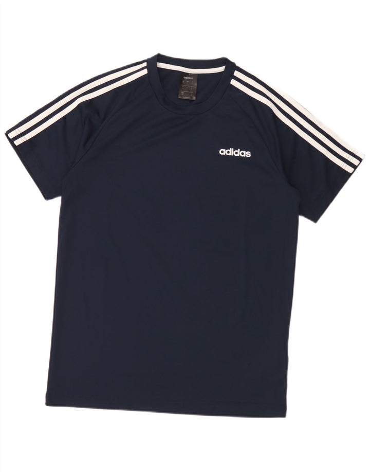 Camiseta masculina Adidas Climalite Top pequeno azul marinho poliéster