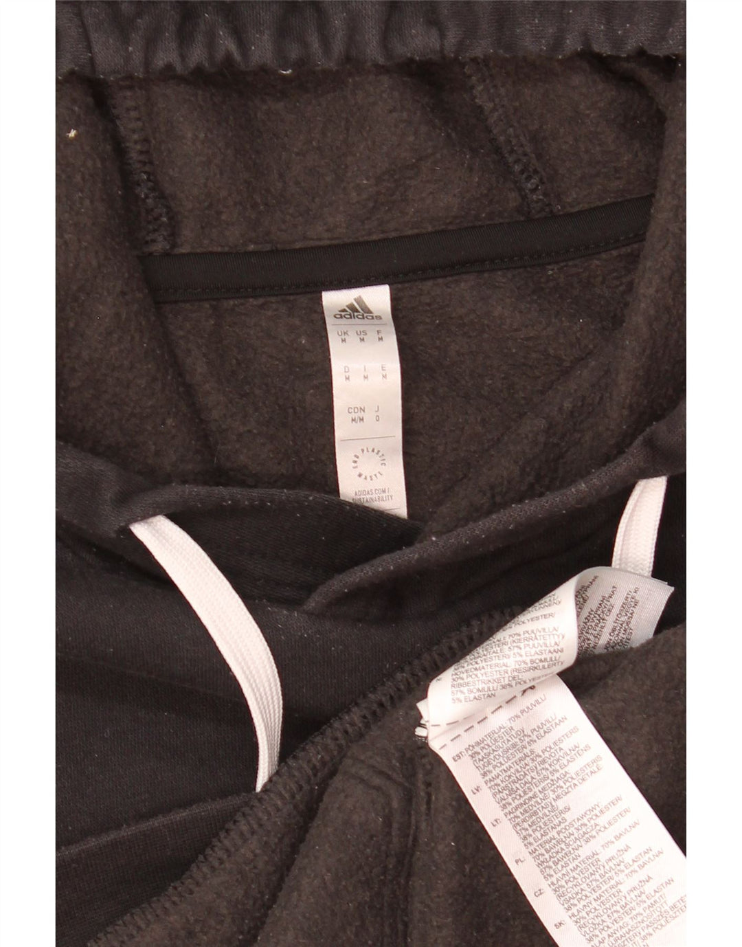 Adidas Mens Hoodie Jumper Médio Algodão Preto