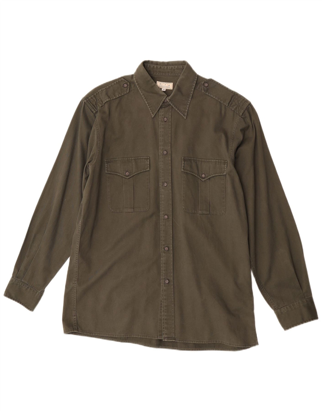 Camisa militar masculina Rifle de algodão cáqui médio