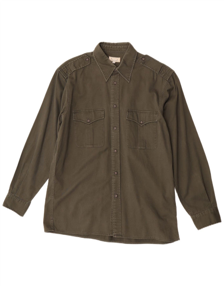 Camisa militar masculina Rifle de algodão cáqui médio