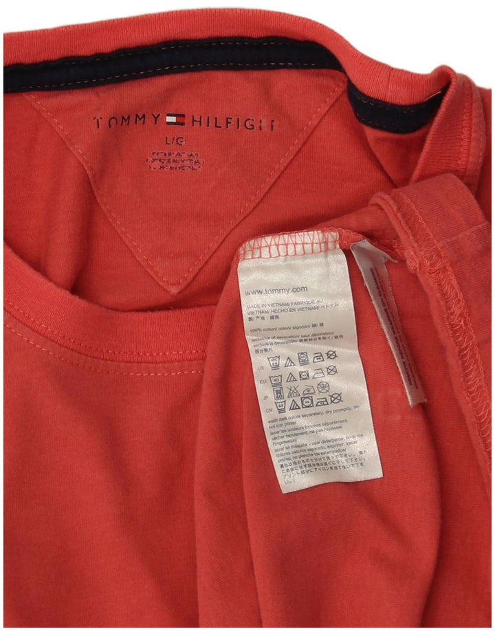 Tommy Hilfiger Camiseta masculina grande de algodão rosa