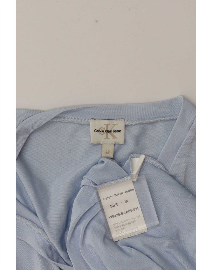 Calvin Klein Jeans Colete Feminino Top UK 12 Médio Azul Viscose