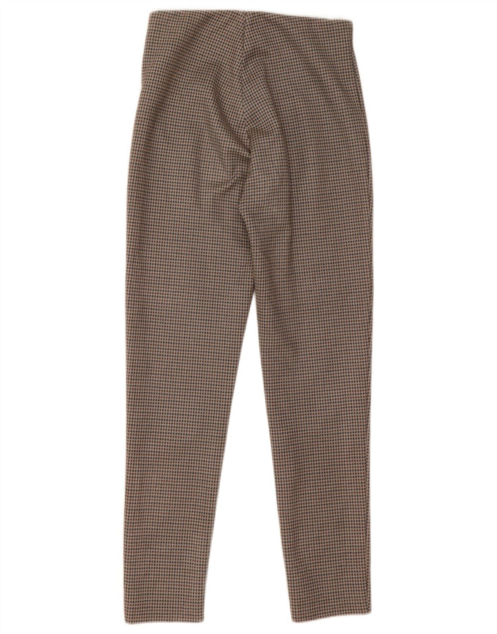 Zara Leggings Mulher UK 4 XS Cinza Houndstooth Poliéster