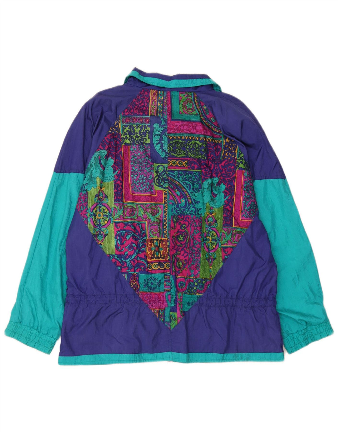 Jaqueta de chuva feminina grande Westbound Reino Unido 10 pequena azul marinho Paisley Nylon