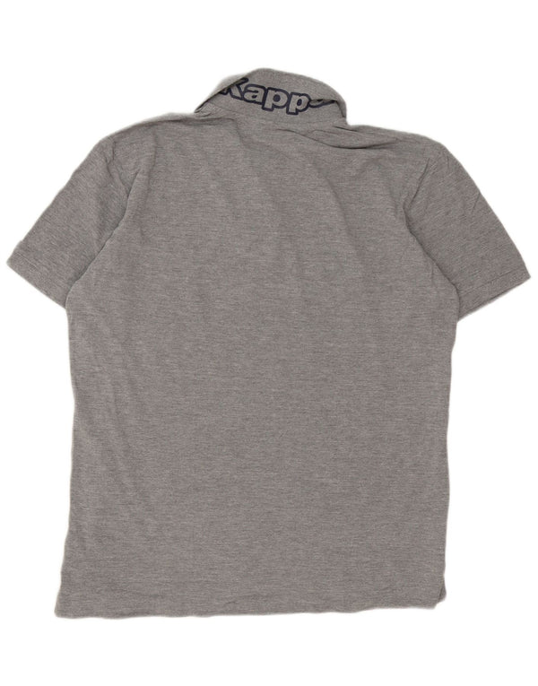 Camisa pólo gráfica masculina Kappa 2XL algodão manchado cinza