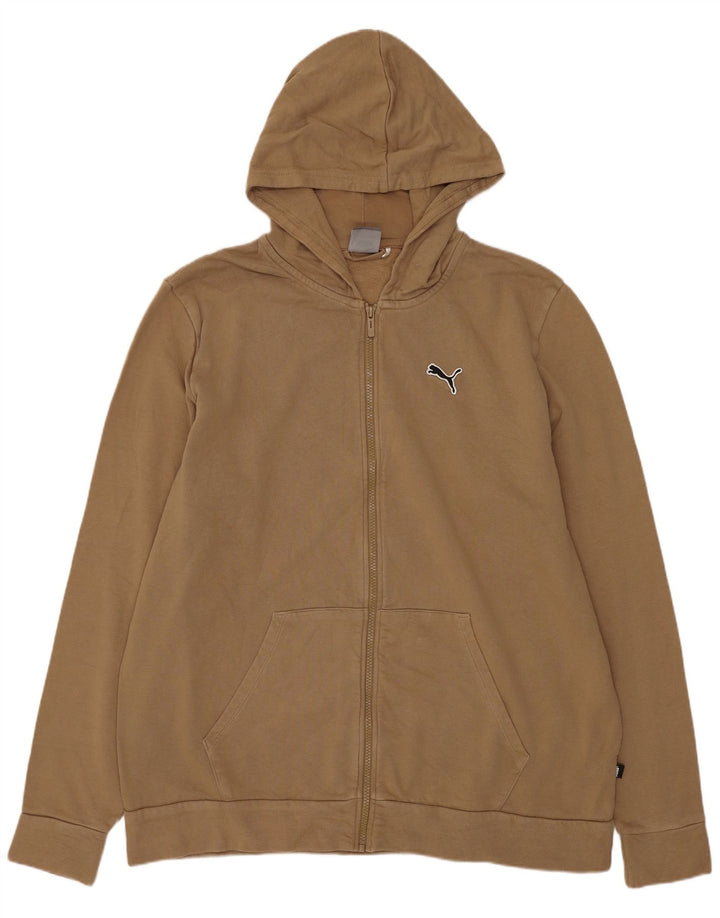 Suéter Puma masculino com capuz e zíper XL marrom algodão