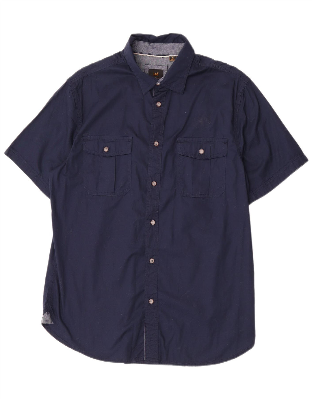 Camisa masculina de manga curta Lee algodão azul marinho médio