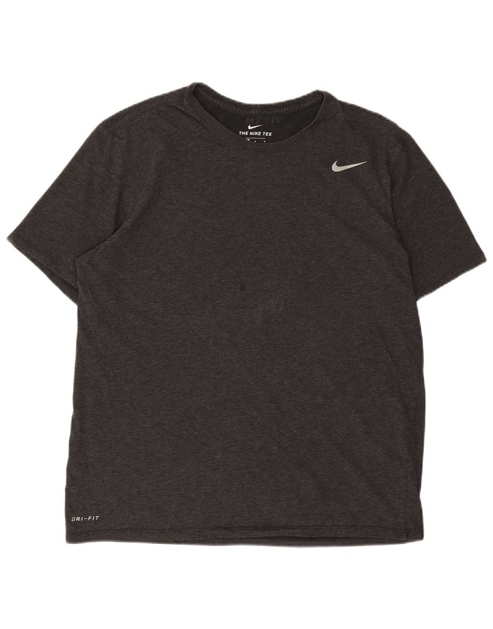 Camiseta masculina NIKE com corte atlético grande algodão cinza