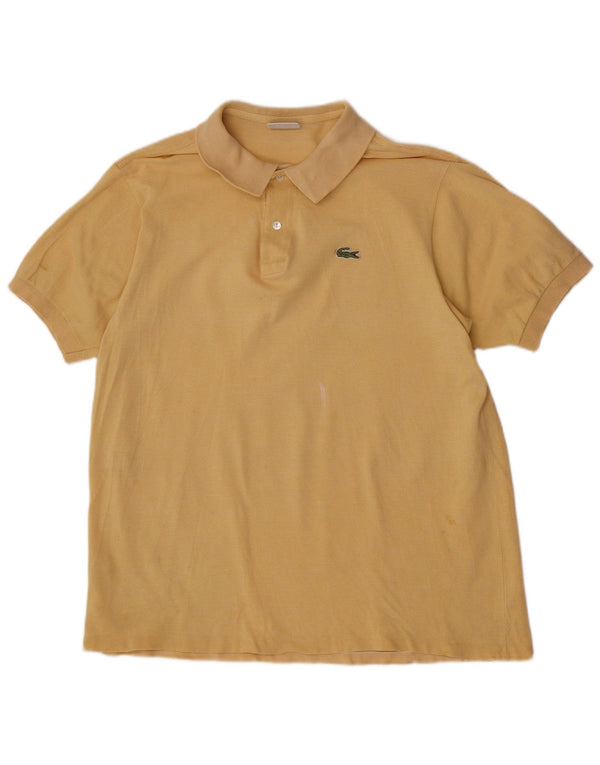 Camisa polo masculina Lacoste tamanho 5 grande algodão amarelo