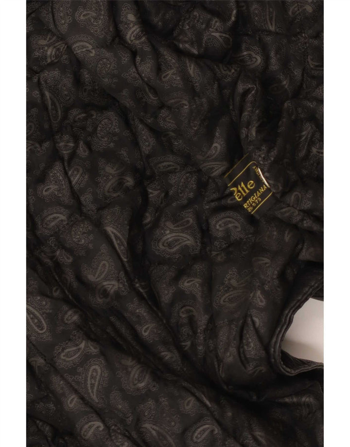 Jaqueta de couro superdimensionada feminina vintage IT 46 couro preto grande
