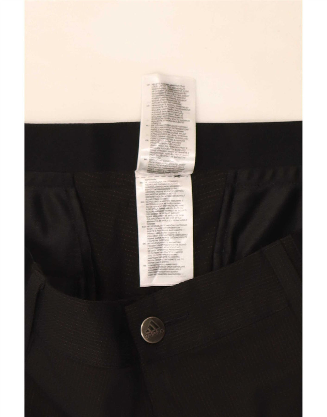 Adidas Mens Slim Chino Calças W34 L29 Poliéster Preto