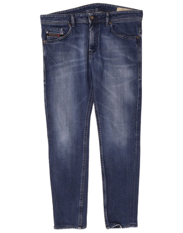 Diesel Mens Slim Jeans W34 L29 Azul Algodão