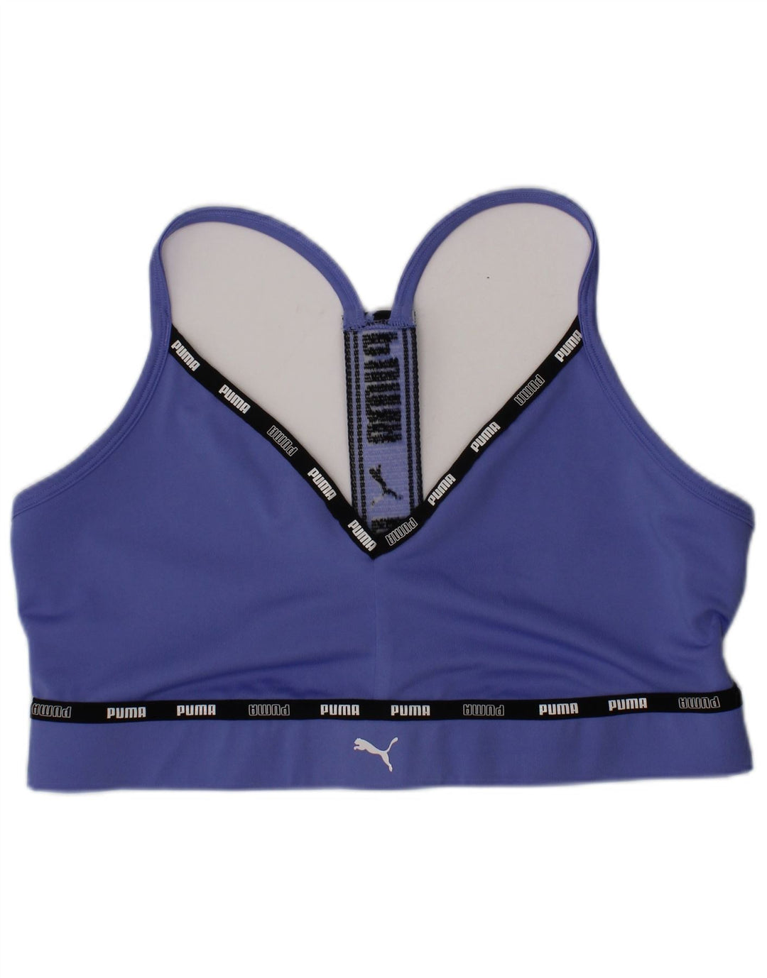 Sutiã esportivo gráfico feminino Puma Top médio azul poliéster esportivo