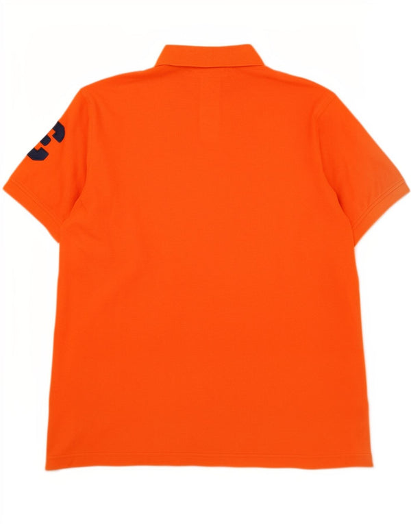 US Polo Assn. Camisa masculina grande algodão laranja