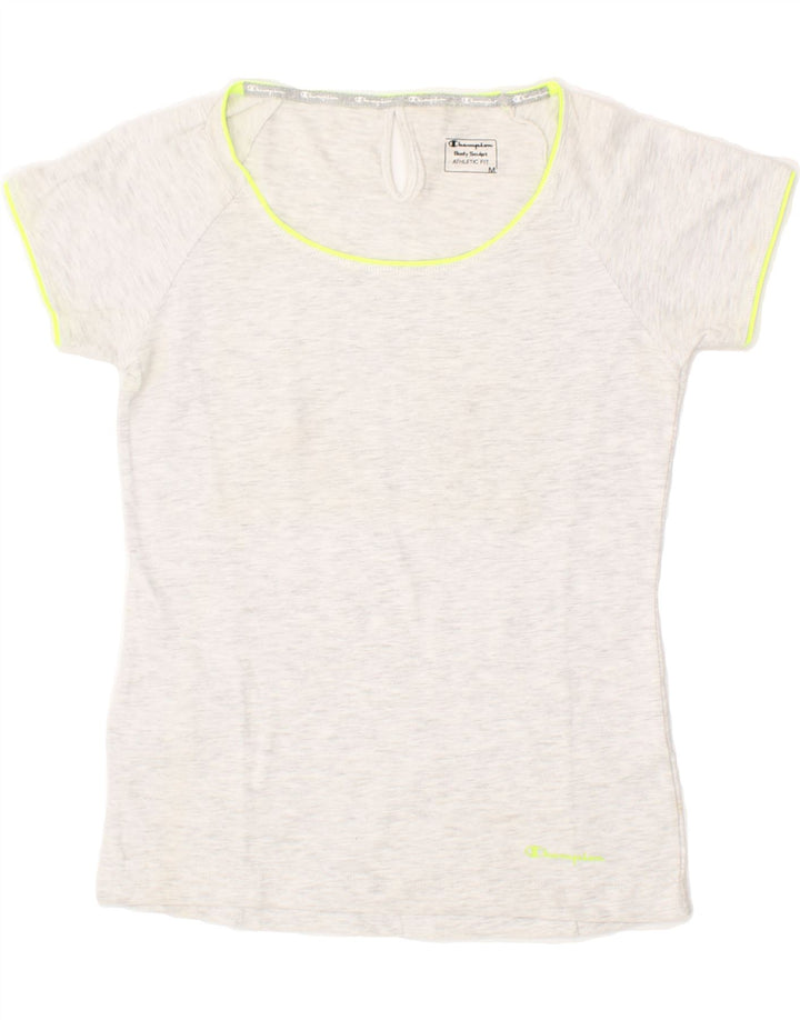 CHAMPION Womens Athletic Fit  T-Shirt Top UK 12 Medium Grey Vintage Champion and Second-Hand Champion from Messina Hembry 