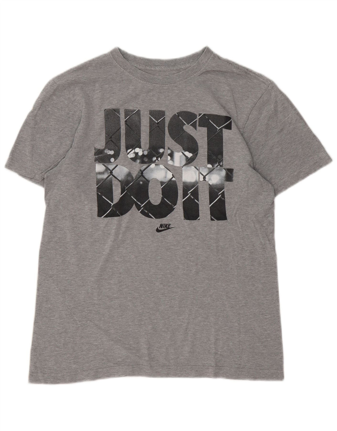 Camiseta Nike masculina regular fit gráfica top pequeno algodão cinza