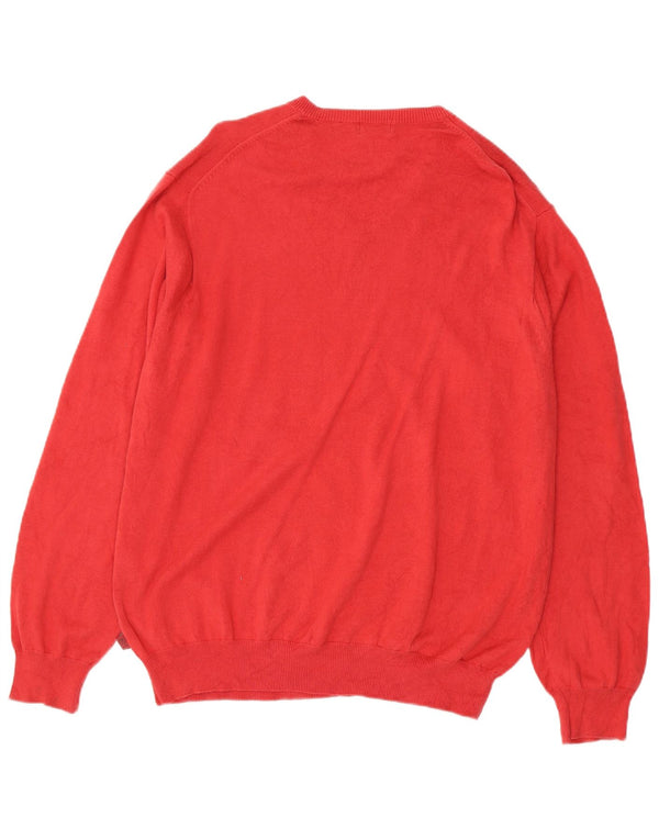 Suéter masculino Izod com decote em V XL algodão vermelho