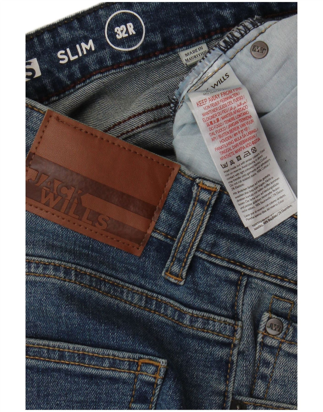 JACK WILLS Mens Jeans Slim W32 L32 Azul Algodão