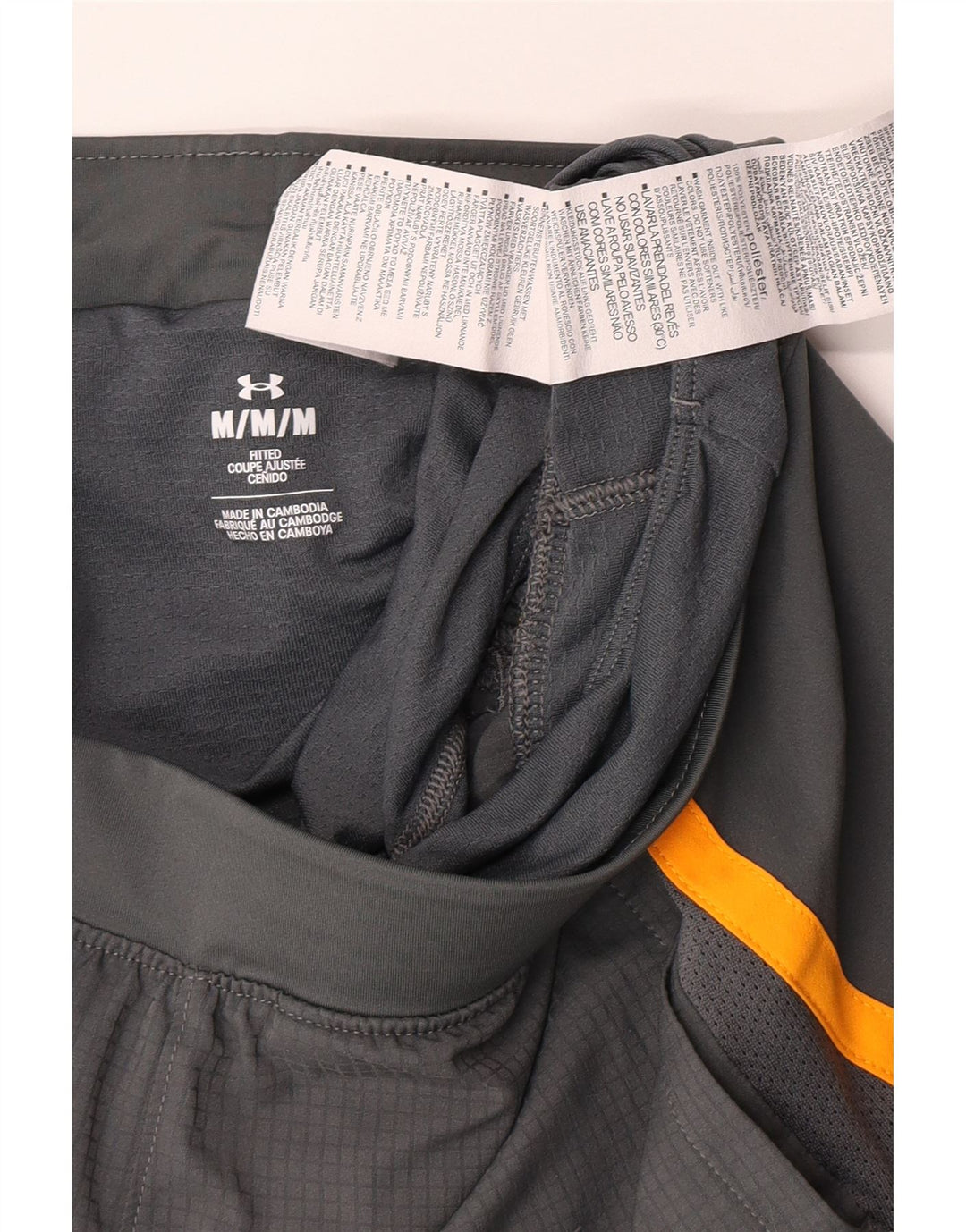 Under Armour Mens Graphic Sport Shorts Médio Cinza Colourblock Poliéster