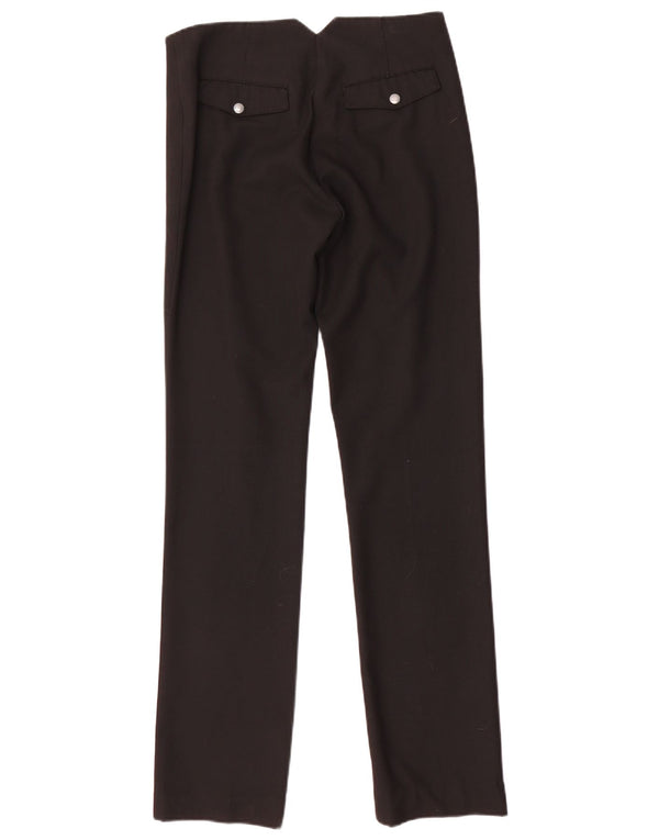 Armani Jeans Mulher Calça Chino Reta Reino Unido 10 Pequeno W28 L32 Preto