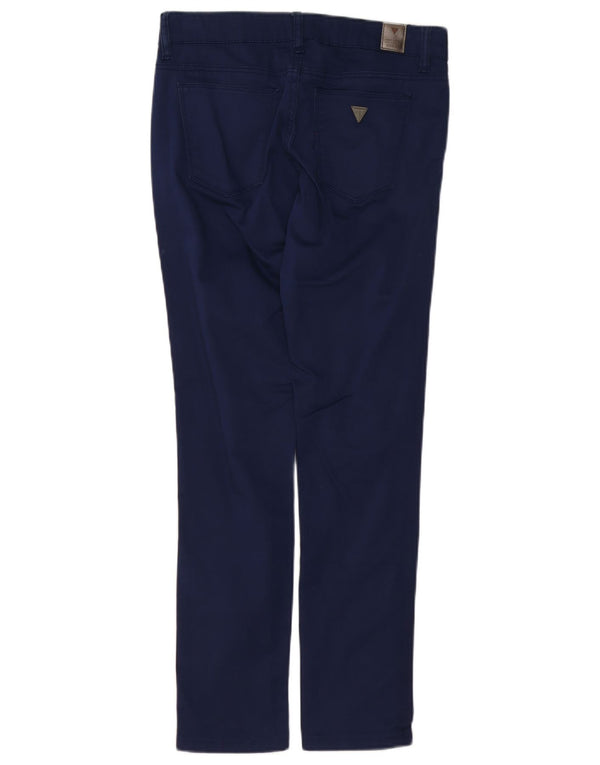 Calça feminina casual skinny Guess W26 L28 algodão azul marinho