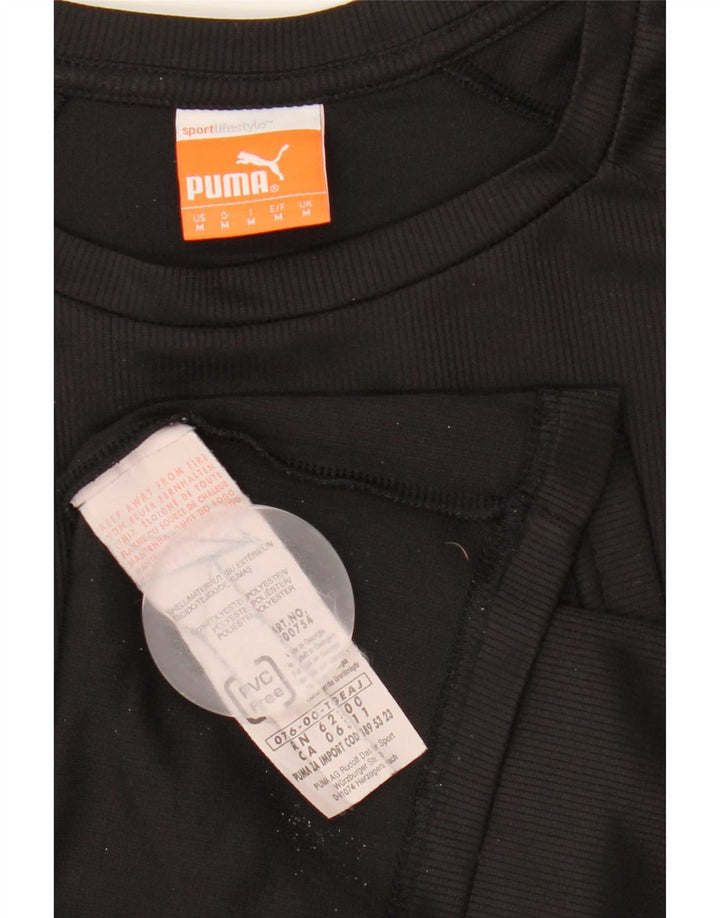 Puma Mens Graphic T-Shirt Top Médio Preto Listrado Poliéster