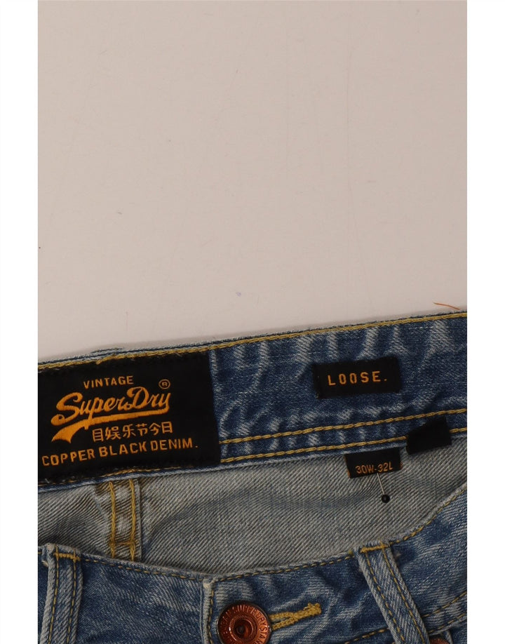 Superdry Mens Loose Jeans W30 L32 Azul Algodão