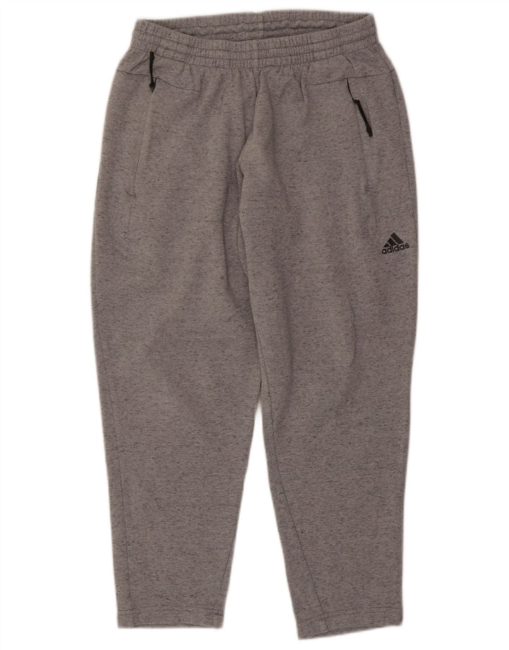 Adidas Mens Calças de treino cinza médio algodão manchado