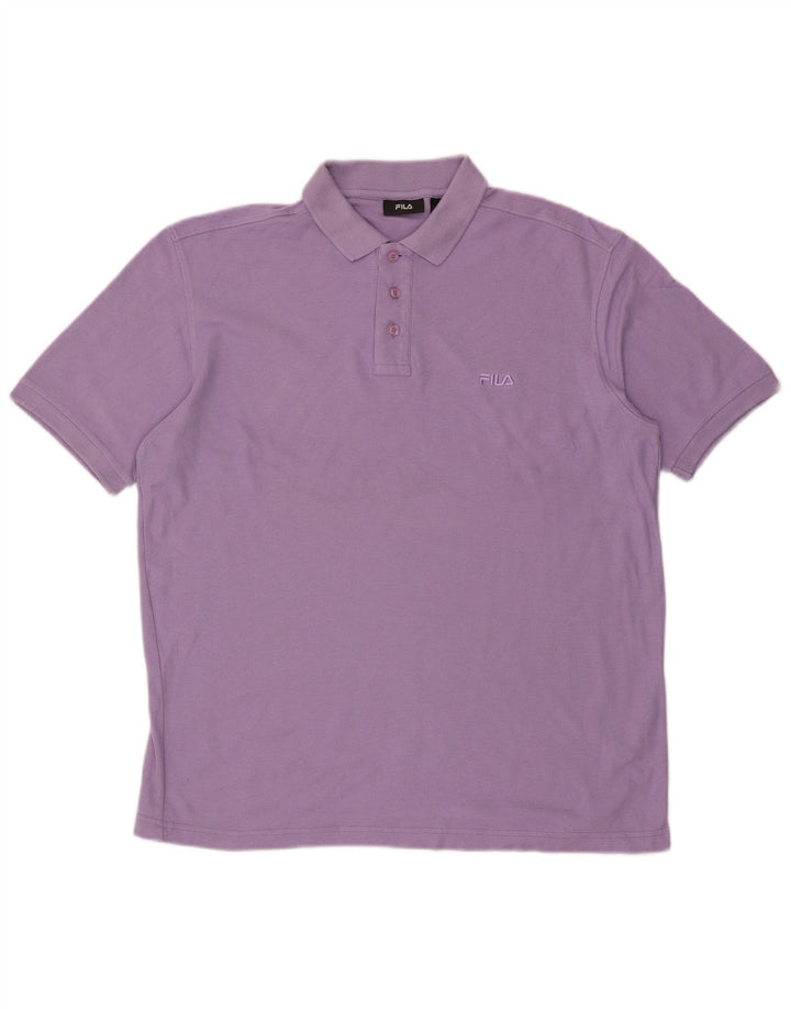 Camisa polo masculina Fila grande algodão roxo