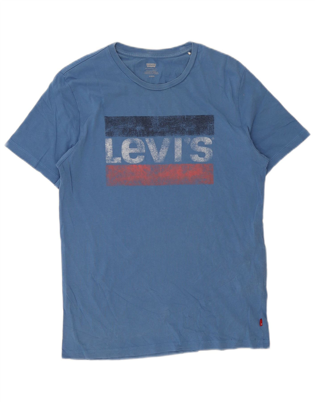 Camiseta masculina gráfica Levi's Top médio azul algodão