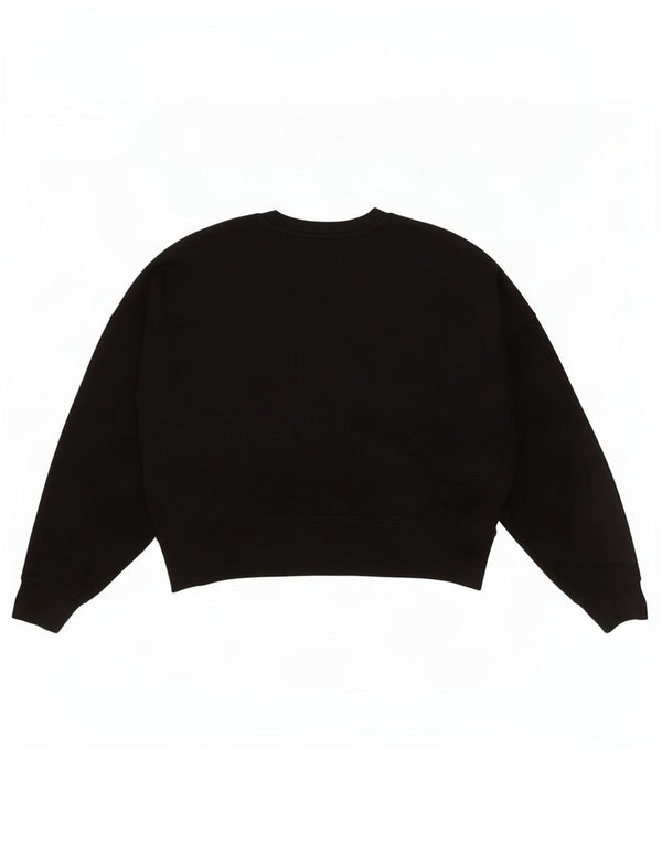 Adidas feminino oversized moletom jumper reino unido 10 pequeno algodão preto