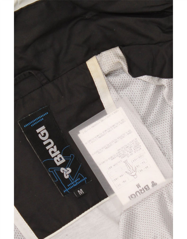 Jaqueta de chuva feminina com capuz Brugi UK 14 poliéster colorblock preto médio