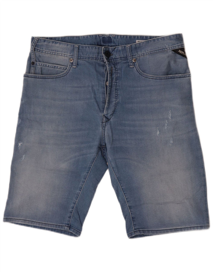 Shorts jeans masculino Replay W32 algodão azul médio
