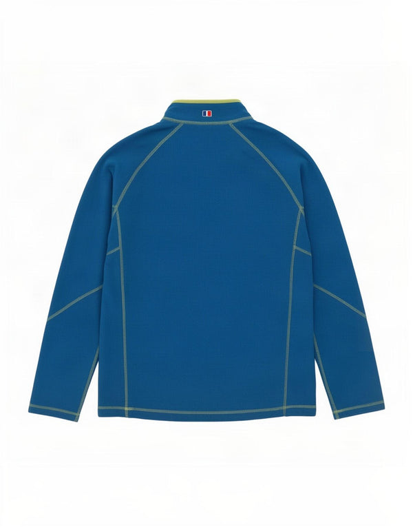 Berghaus Suéter masculino de lã com zíper e gola grande azul