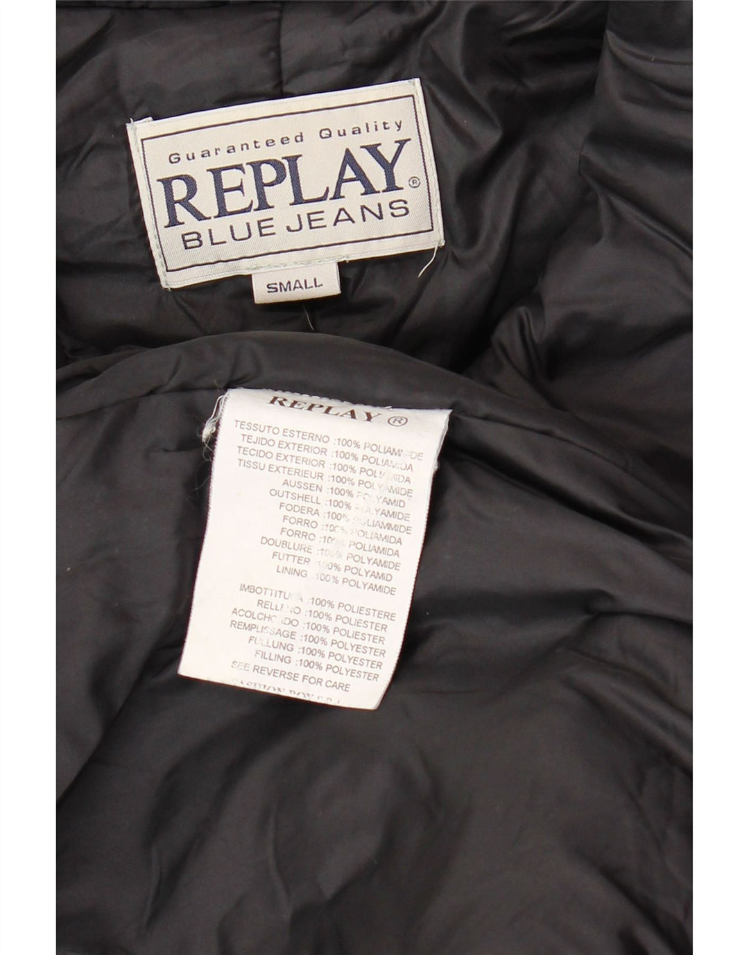 Casaco feminino REPLAY com ajuste solto e acolchoado UK 10 pequeno poliéster preto