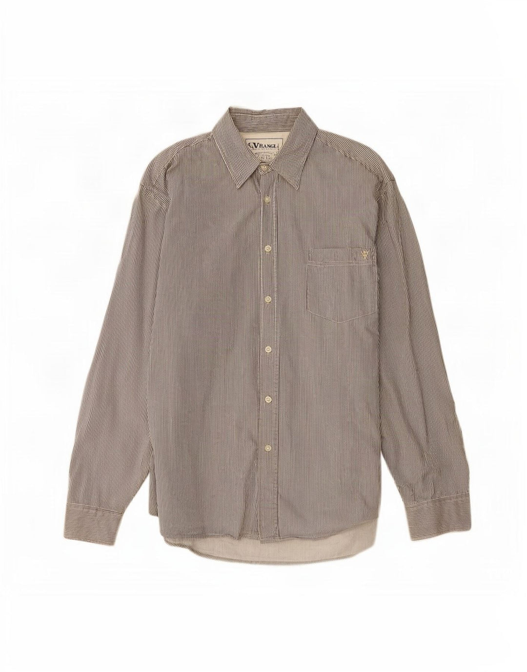 Camisa masculina Wrangler XL cinza risca de giz algodão