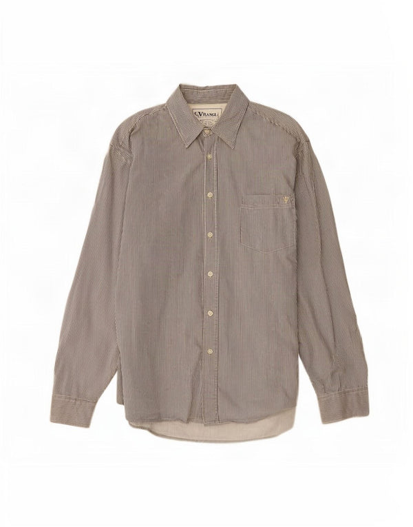 Wrangler Mens Shirt XL Grey Pinstripe Cotton