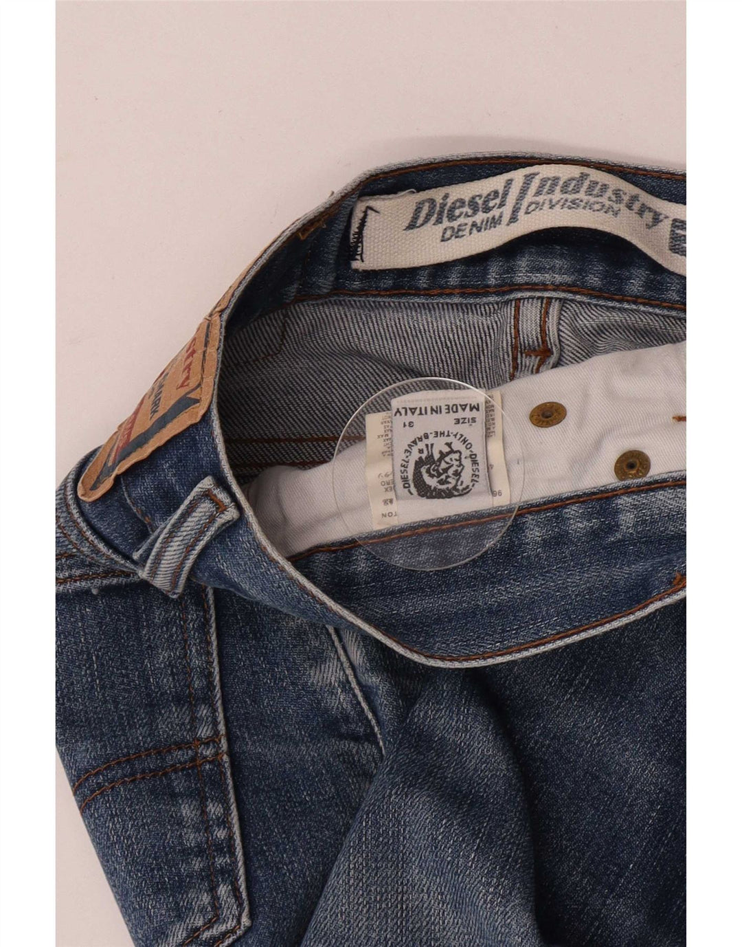 Diesel feminino jeans bootcut desgastado W31 L33 azul algodão