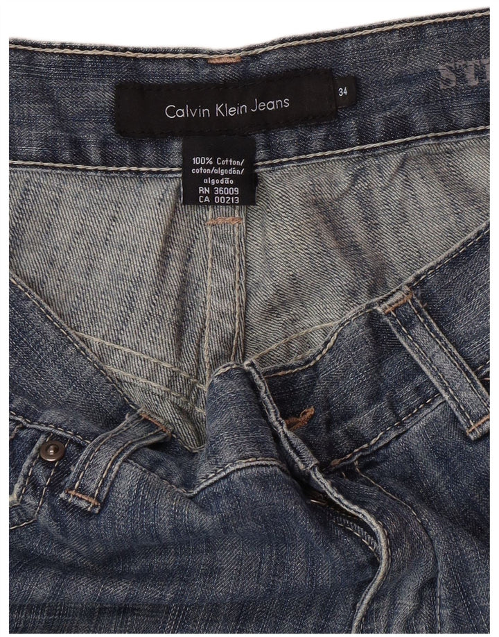 Calça jeans reta masculina CALVIN KLEIN W34 L30 algodão azul