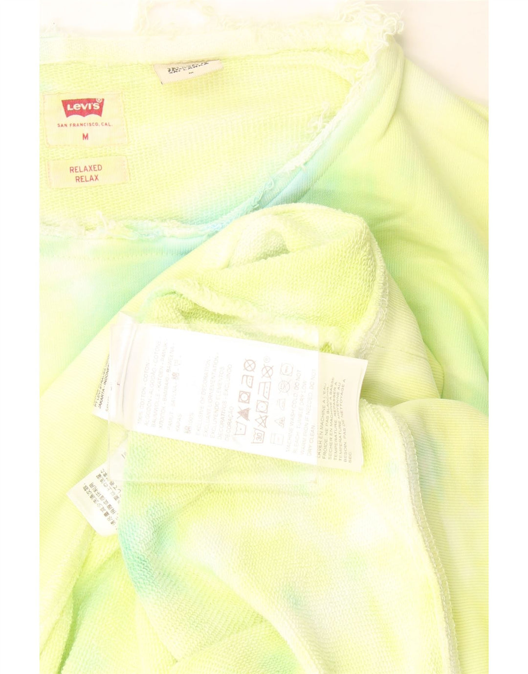 Moletom masculino relaxado gráfico Levi's Jumper médio verde tie dye algodão