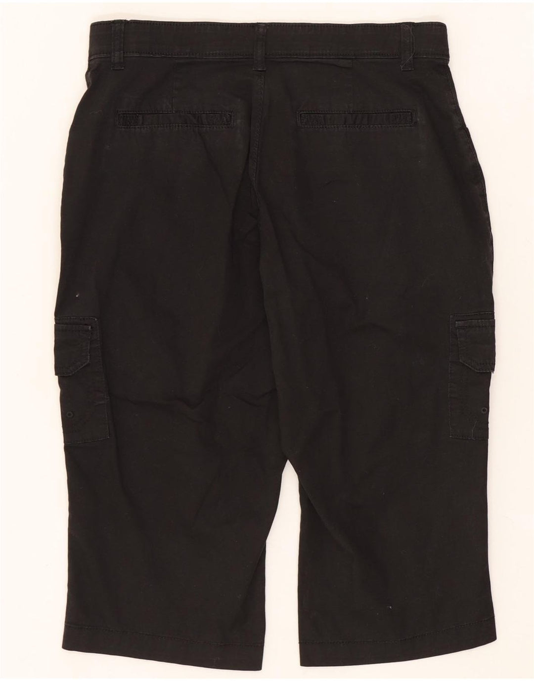 Bermuda cargo feminina LEE EUA 6 médio W30 algodão preto