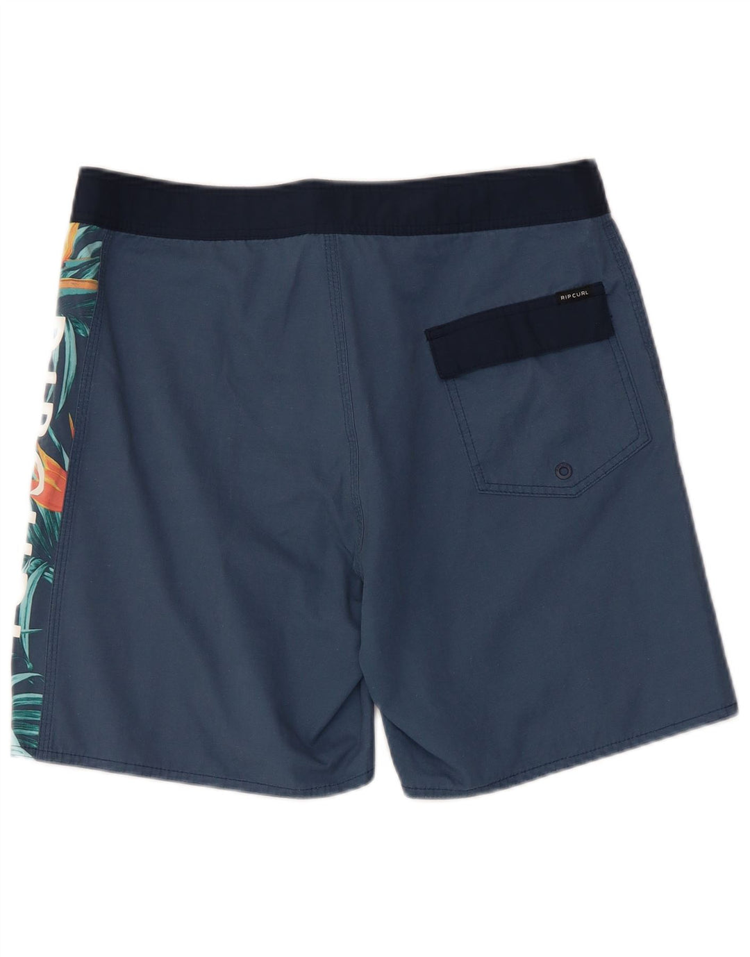 Shorts de natação masculino RIP CURL gráfico médio azul marinho floral poliéster