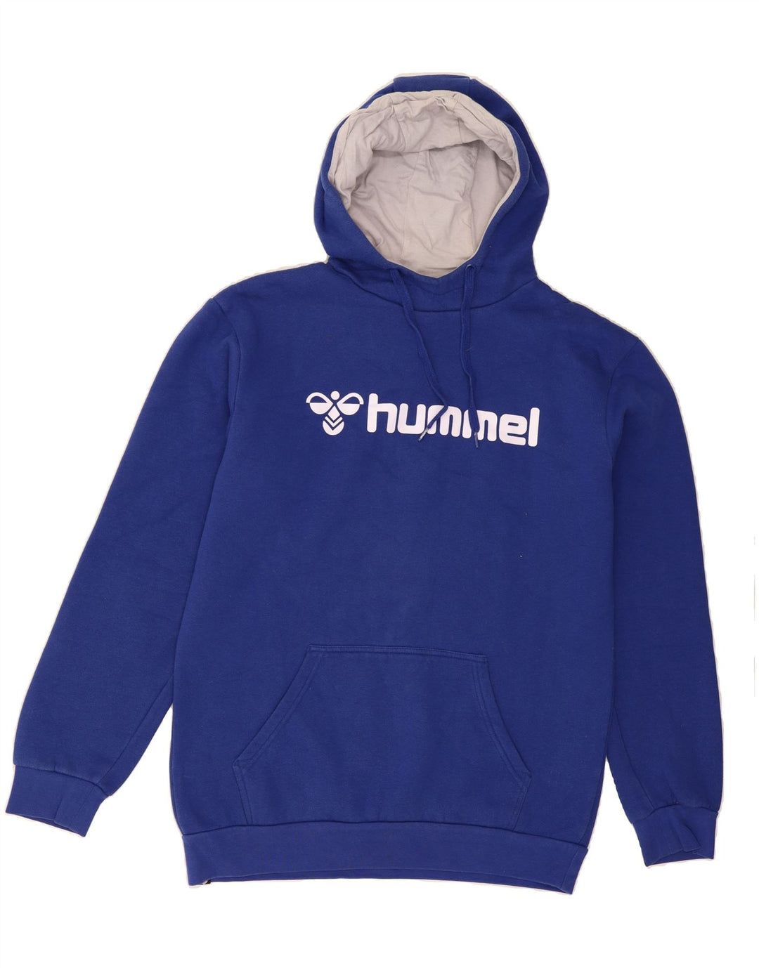 HUMMEL Mens Graphic Hoodie Jumper Small Blue Cotton Vintage Hummel and Second-Hand Hummel from Messina Hembry 