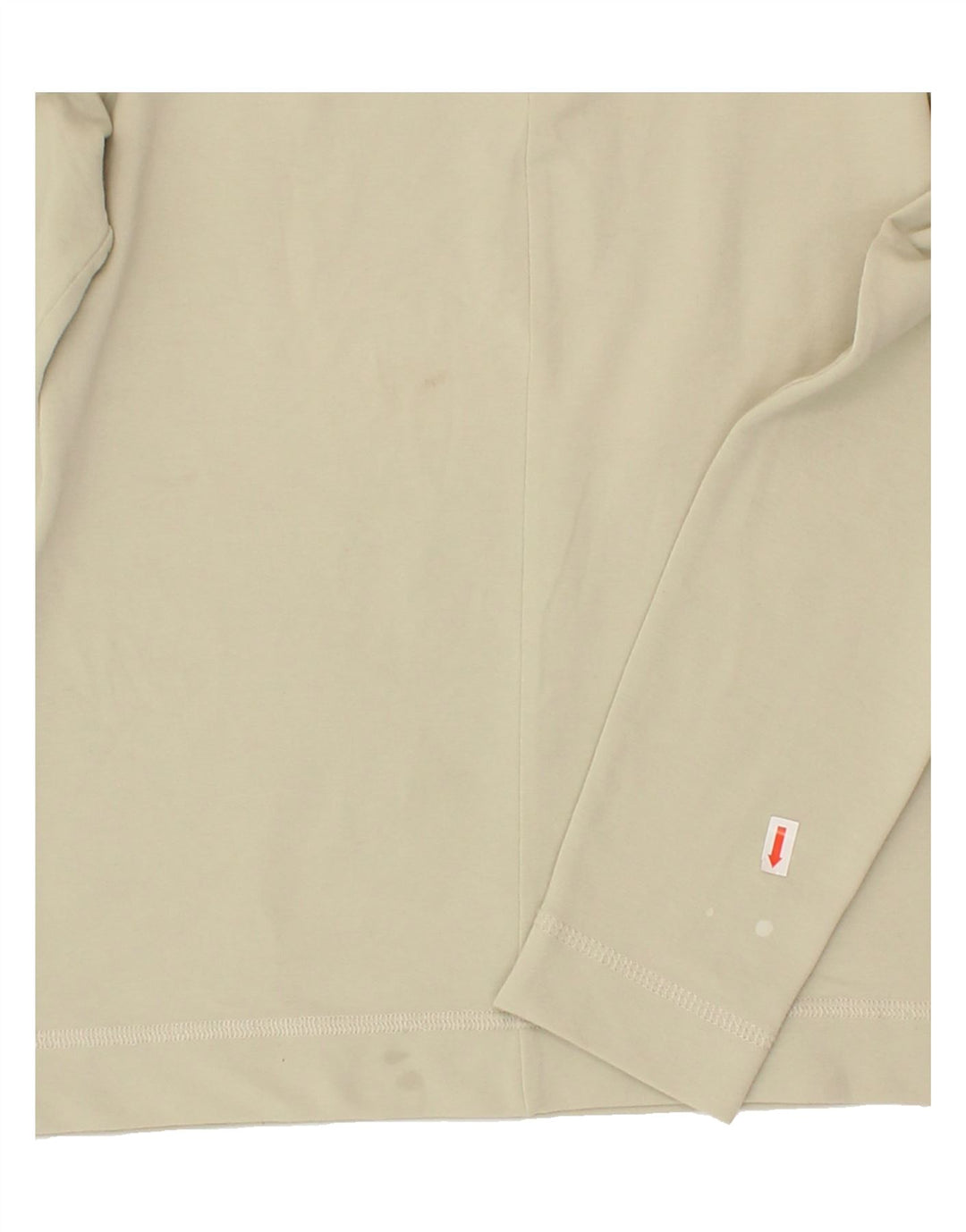 REEBOK Womens Zip Neck Sweatshirt Jumper UK 10 Small Beige Cotton Vintage Reebok and Second-Hand Reebok from Messina Hembry 