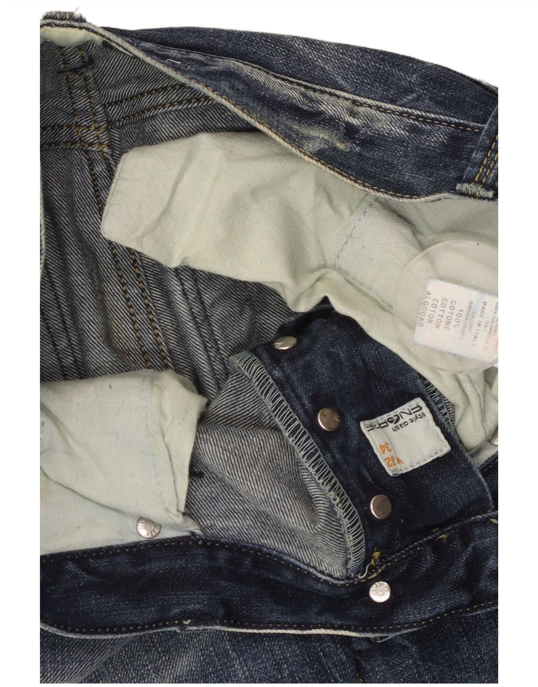 ENERGIE Jeans retos masculinos W32 L34 algodão azul